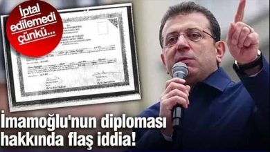 Photo of Ekreme imamoğlunun Diploma Dosyası